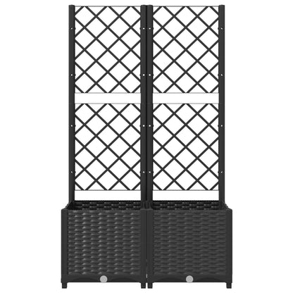 Fioriera da giardino con traliccio nera 80x40x136 cm PP