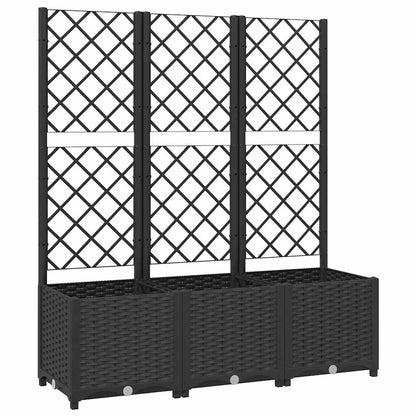 Fioriera da giardino con traliccio nera 120x40x136 cm PP
