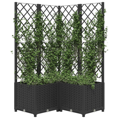 Fioriera da Giardino con Graticcio Nero 80x80x136 cm in PP - homemem39