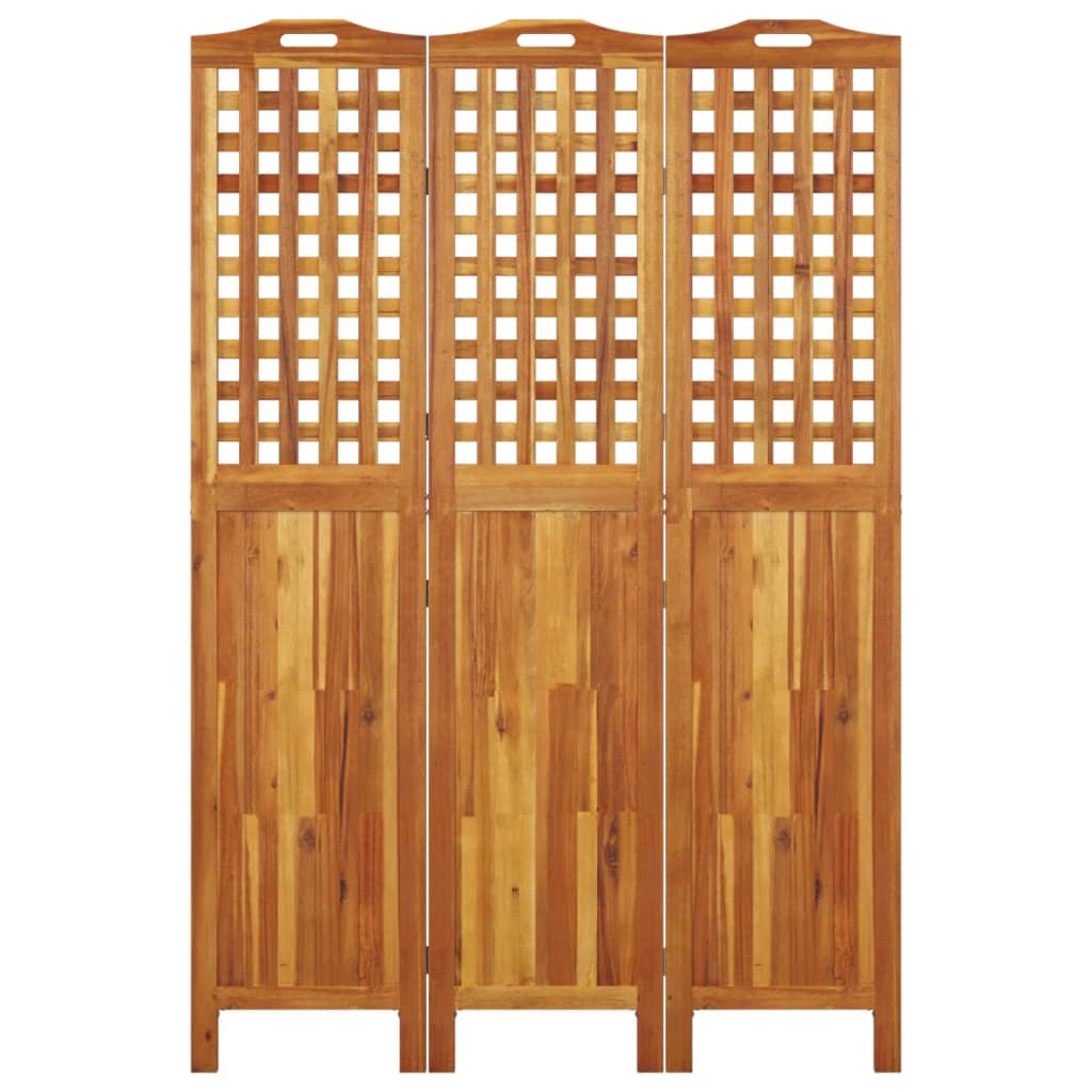 Divisorio a 3 Pannelli 121,5x2x180 cm Legno Massello di Acacia - homemem39