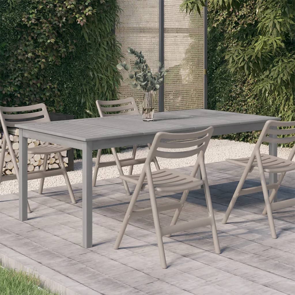 Tavolo da Giardino Grigio 200x100x75cm Legno Massello di Acacia