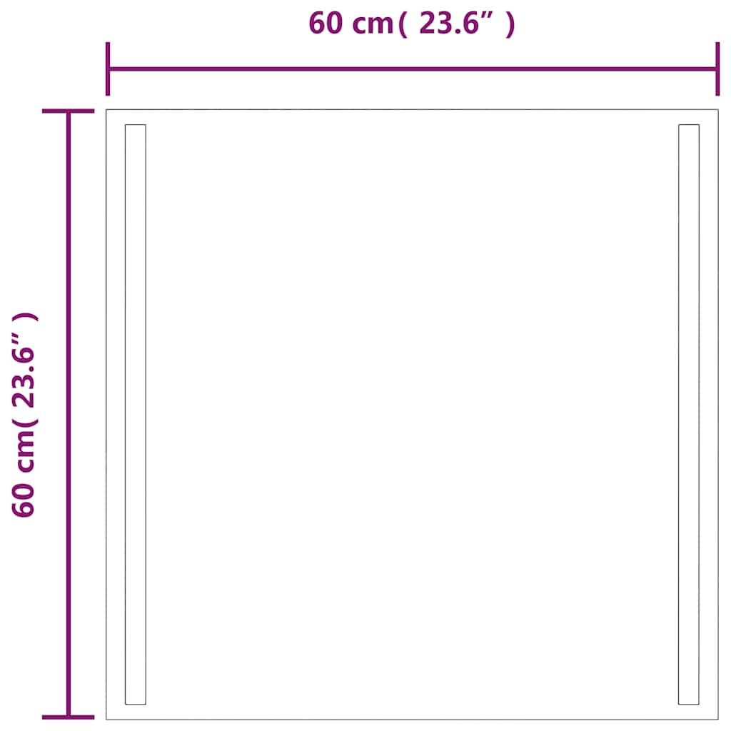 Badezimmerspiegel mit LED-Beleuchtung 60x60 cm