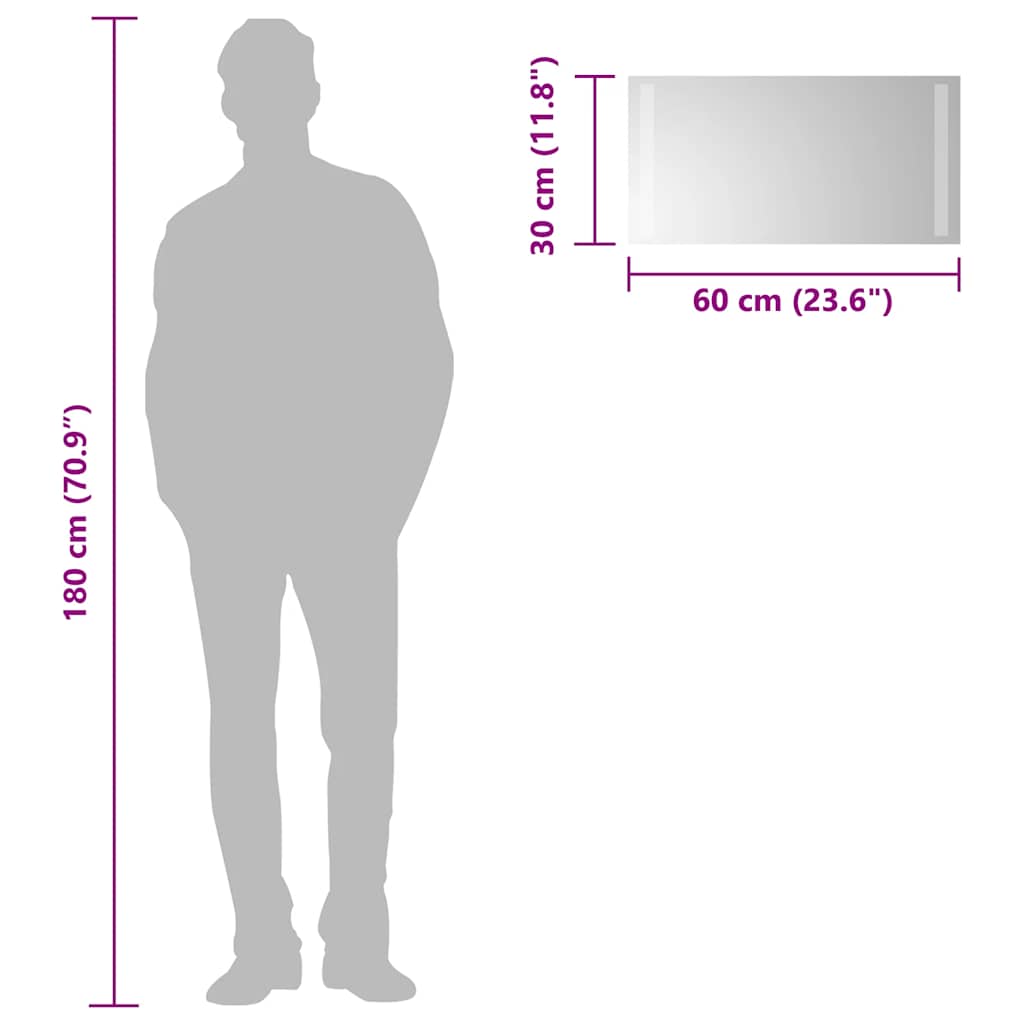 Specchio da Bagno con Luci LED 60x30 cm