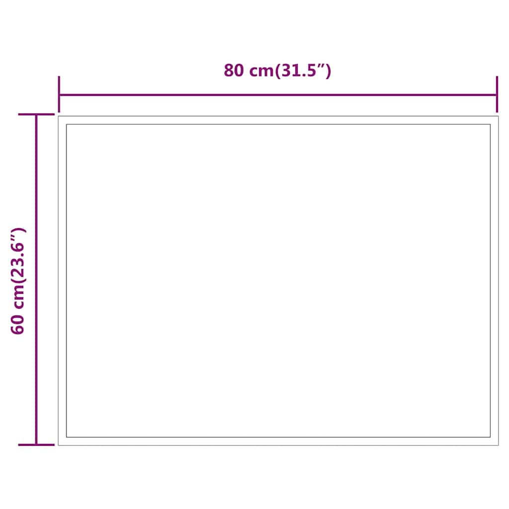 Specchio da Bagno con Luci LED 80x60 cm | homemem39