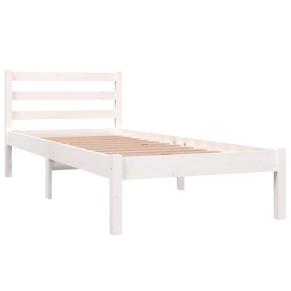 Giroletto in Legno Massello Bianco 75x190 cm Small Single - homemem39