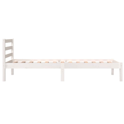 Giroletto in Legno Massello Bianco 75x190 cm Small Single - homemem39