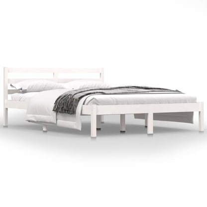 Giroletto in Legno Massello 135x190 cm Bianco Small Double - homemem39