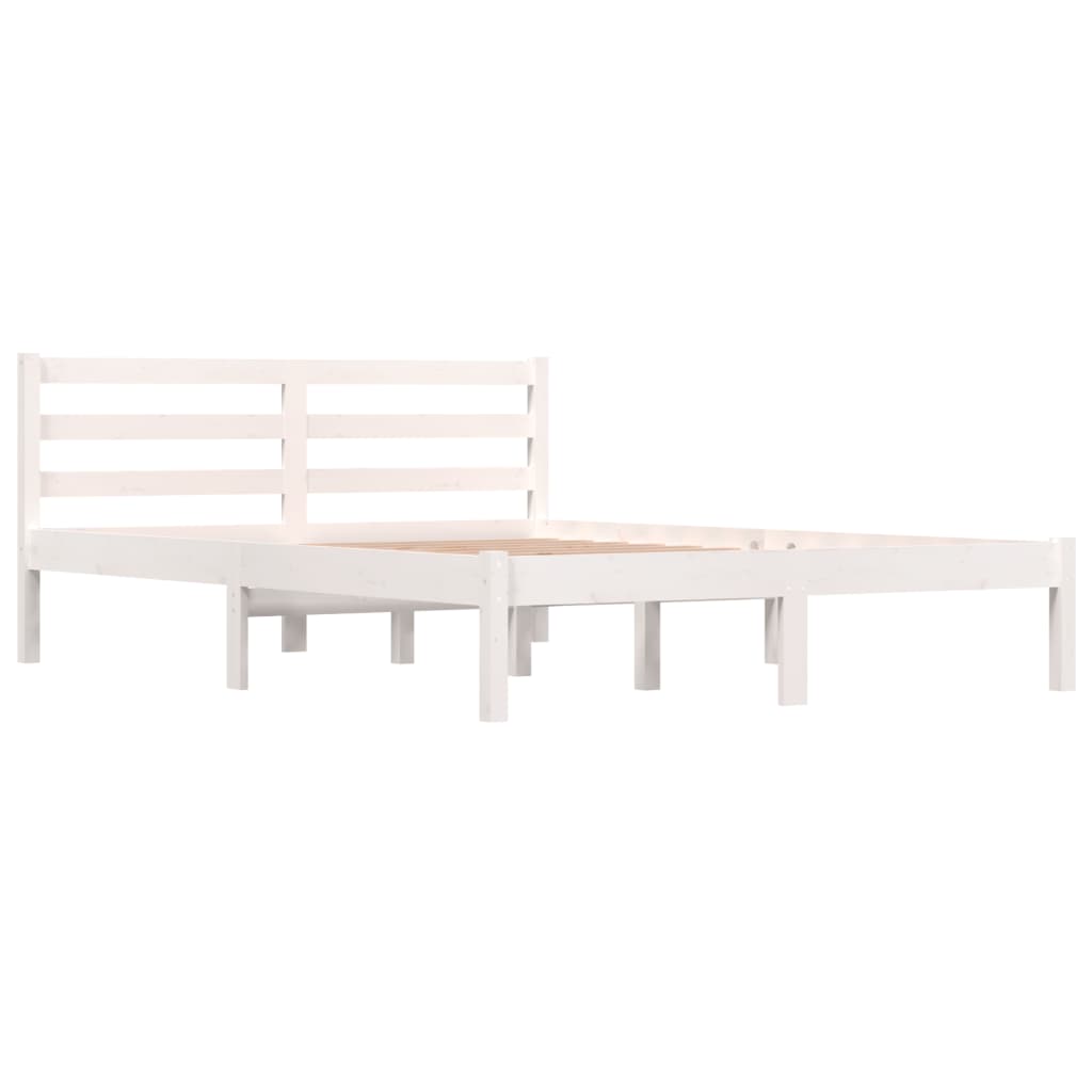 Giroletto in Legno Massello 135x190 cm Bianco Small Double - homemem39