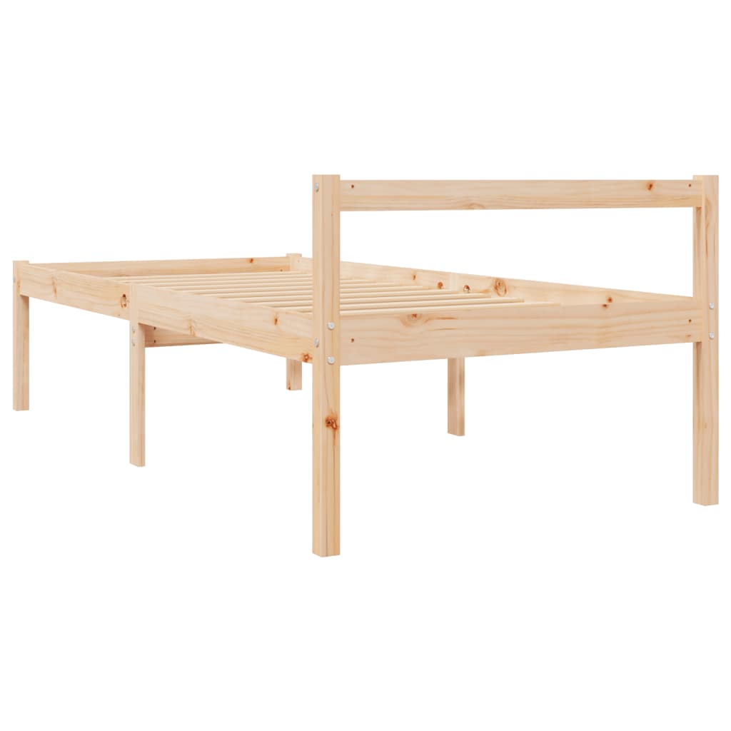Letto per Anziani 75x190 cm Small Single Legno Massello di Pino | homemem39