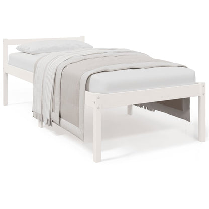 Letto per Anziani Bianco 75x190 cm Small Single Legno di Pino