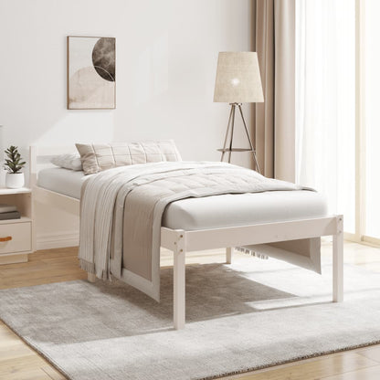 Letto per Anziani Bianco 75x190 cm Small Single Legno di Pino - homemem39