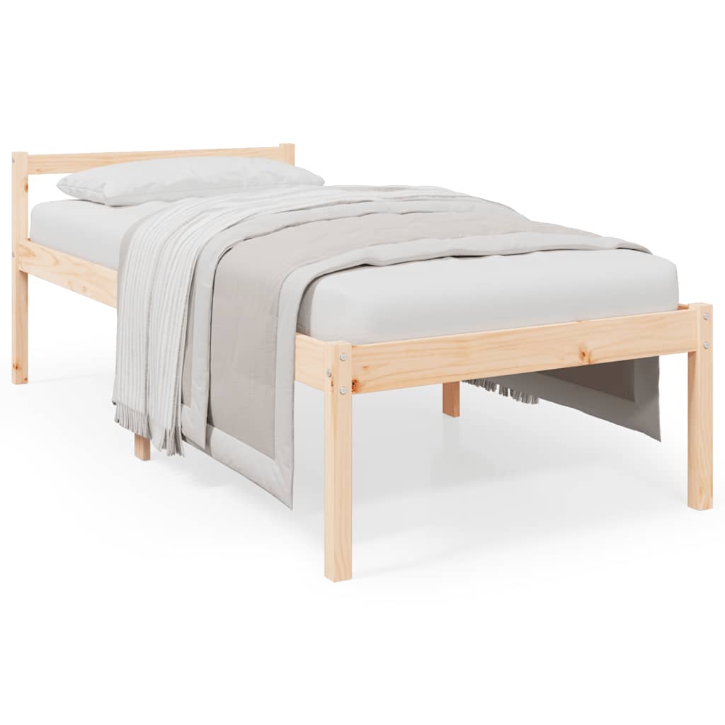 Letto per Anziani 90x190 cm Single in Legno Massello di Pino - homemem39
