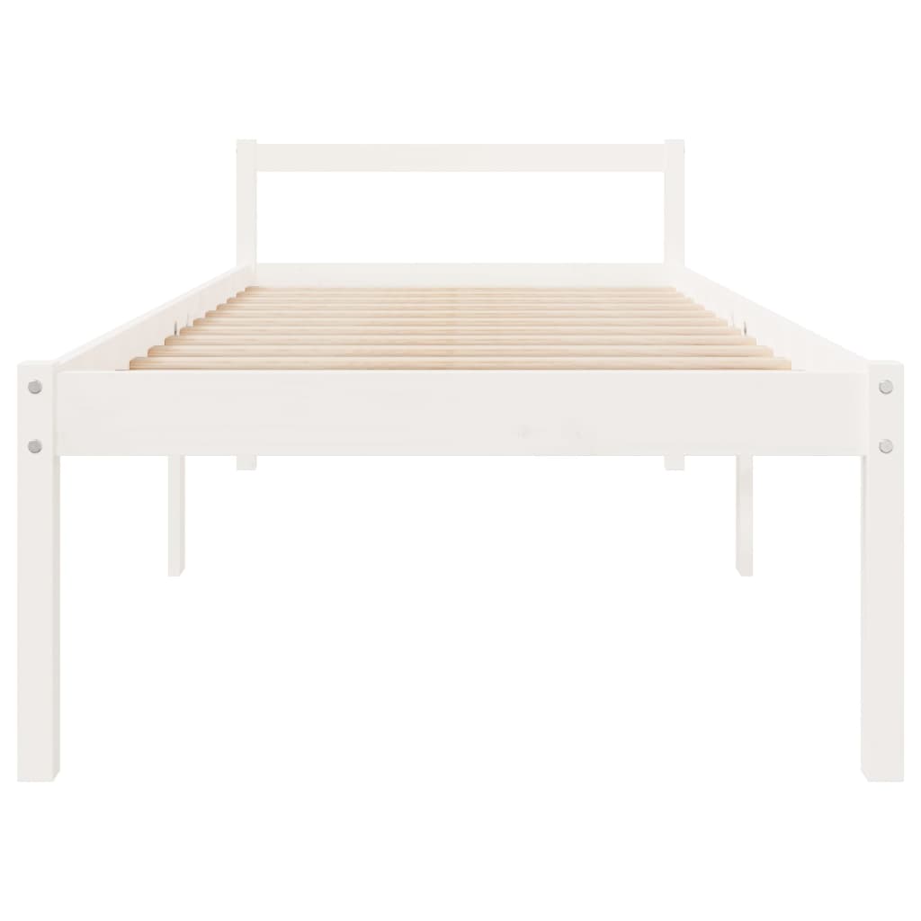 Letto per Anziani Bianco 90x190 cm Single in Legno di Pino - homemem39
