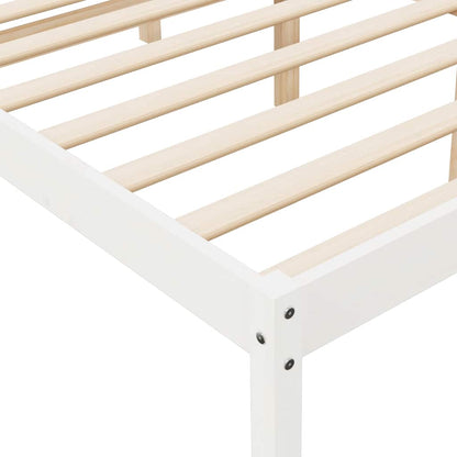 Letto per Anziani Bianco 140x190 cm in Legno Massello di Pino