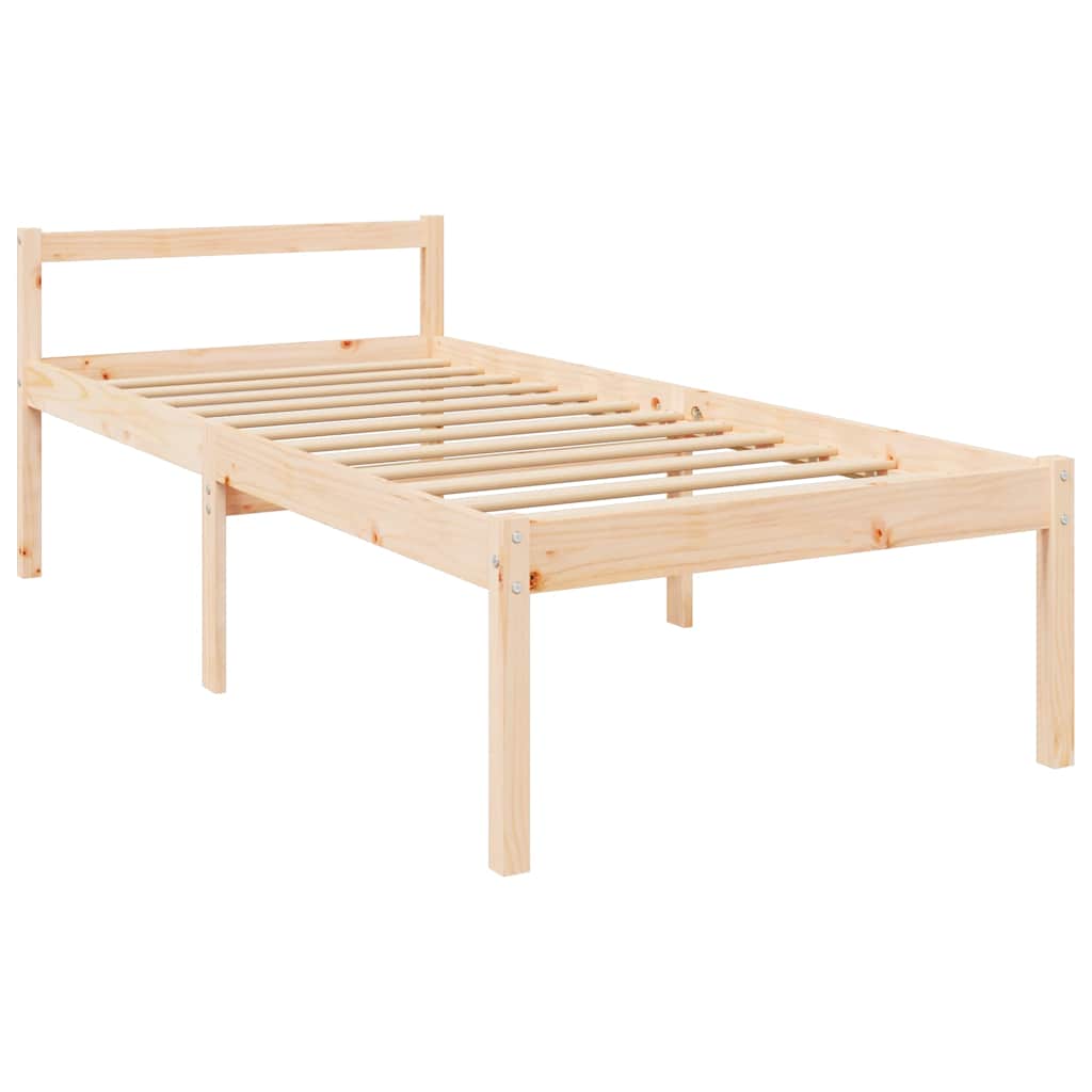 Letto per Anziani 90x200 cm in Legno Massello di Pino - homemem39