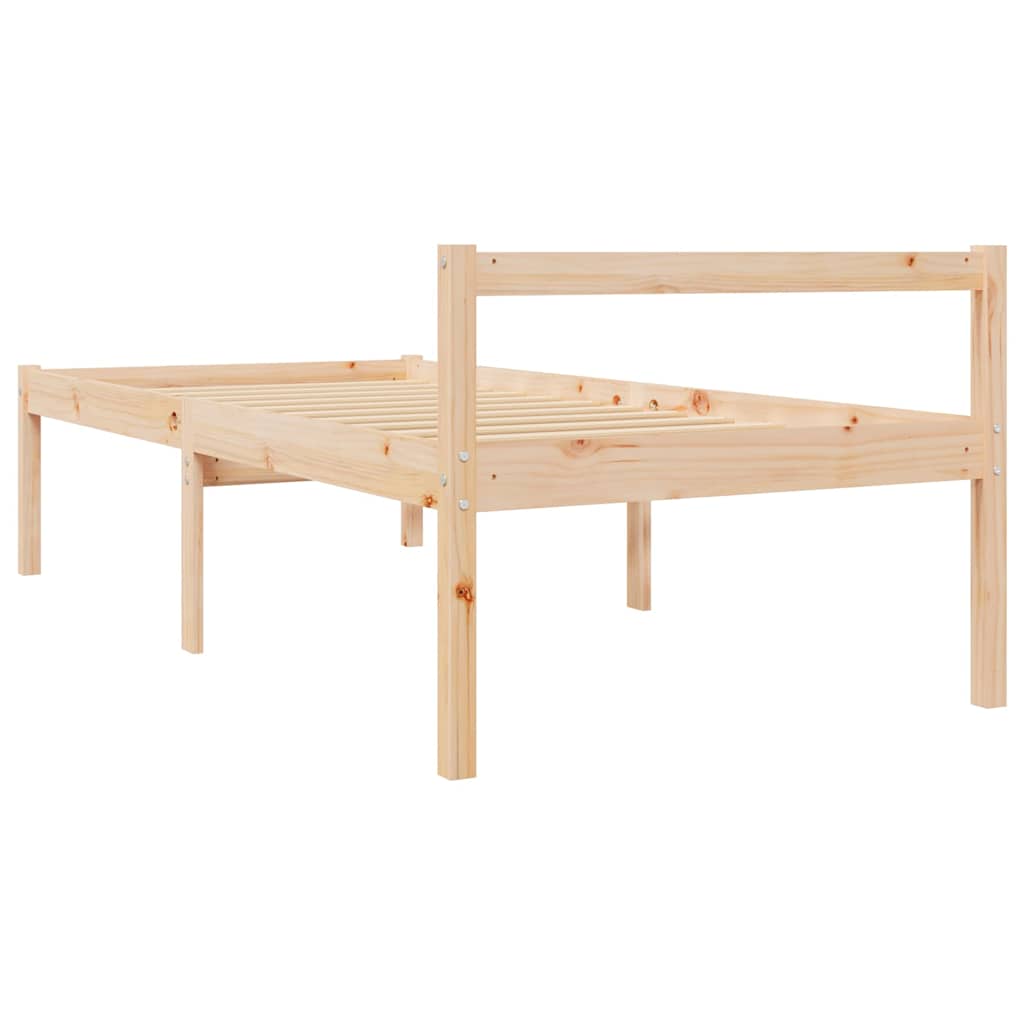 Letto per Anziani 90x200 cm in Legno Massello di Pino - homemem39