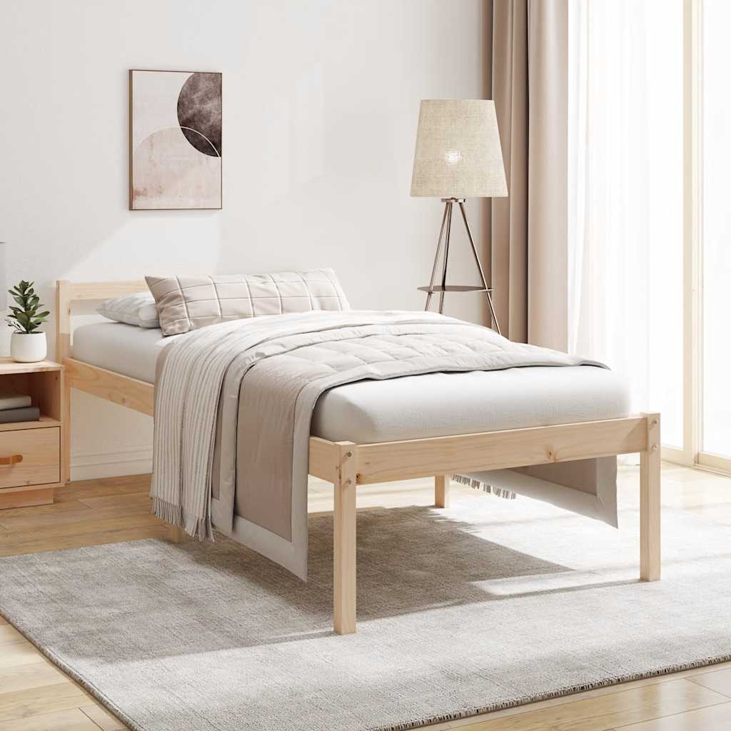 Letto per Anziani 90x200 cm in Legno Massello di Pino - homemem39