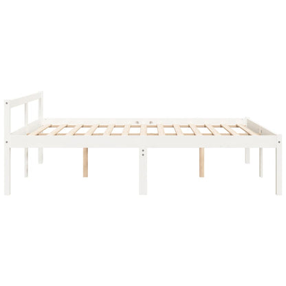 Letto per Anziani 150x200 cm King in Legno Massello di Pino