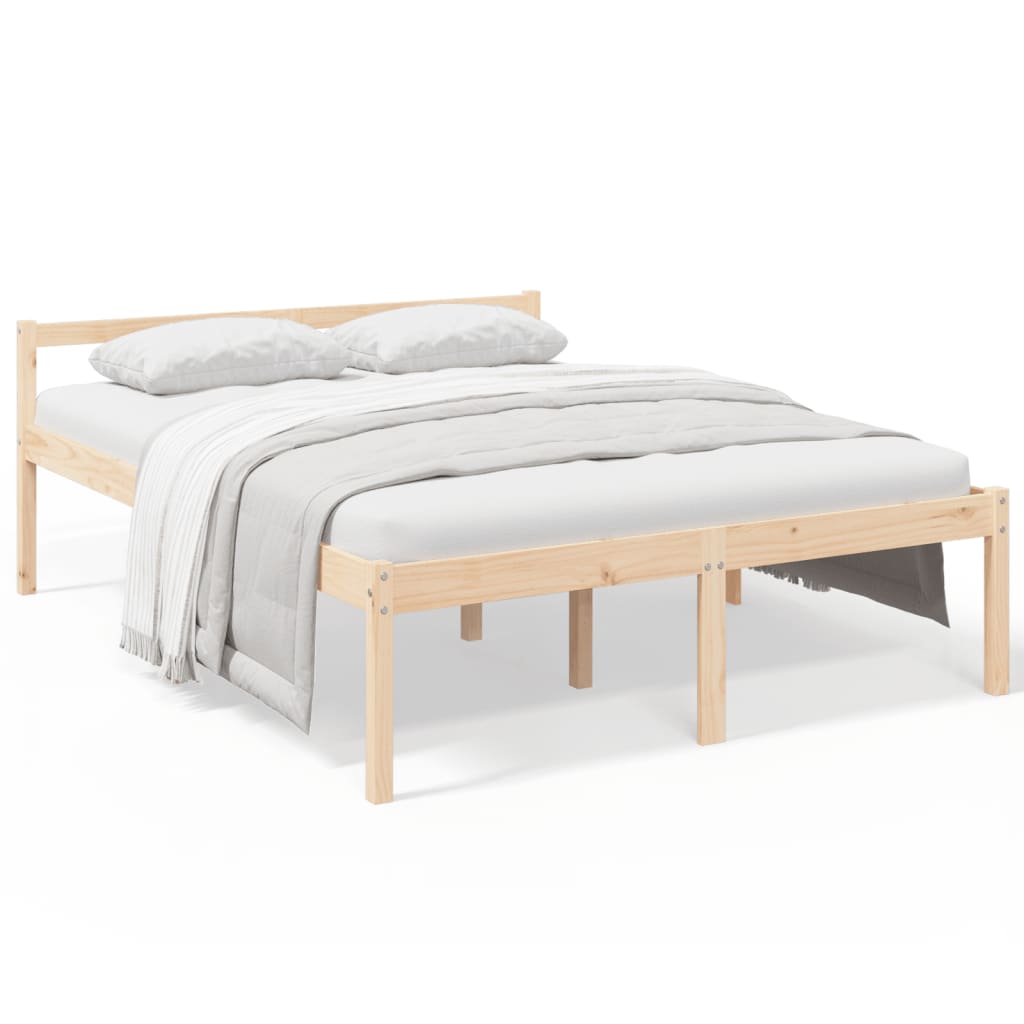 Letto per Anziani 160x200 cm in Legno Massello di Pino | homemem39