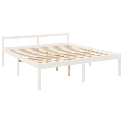 Letto per Anziani Bianco 180x200 cm Super King Legno di Pino