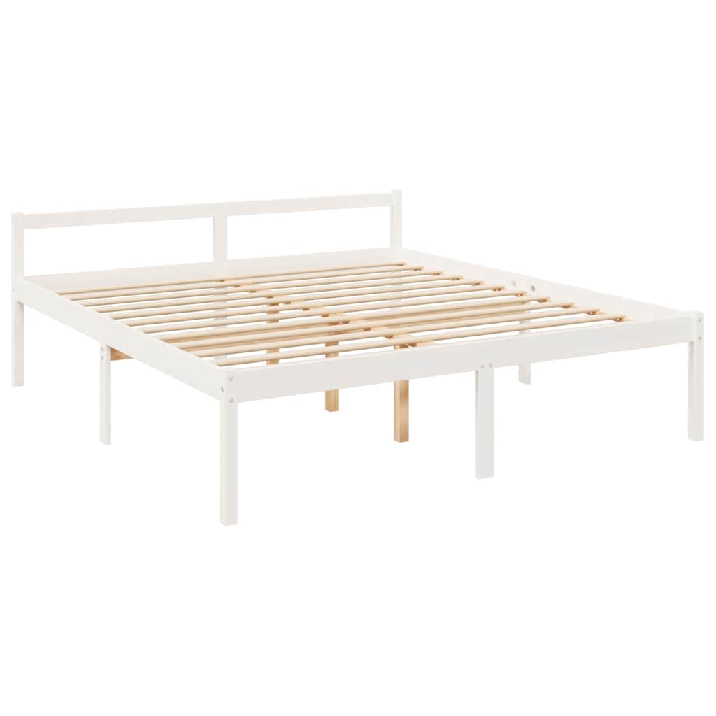 Letto per Anziani Bianco 180x200 cm Super King Legno di Pino - homemem39
