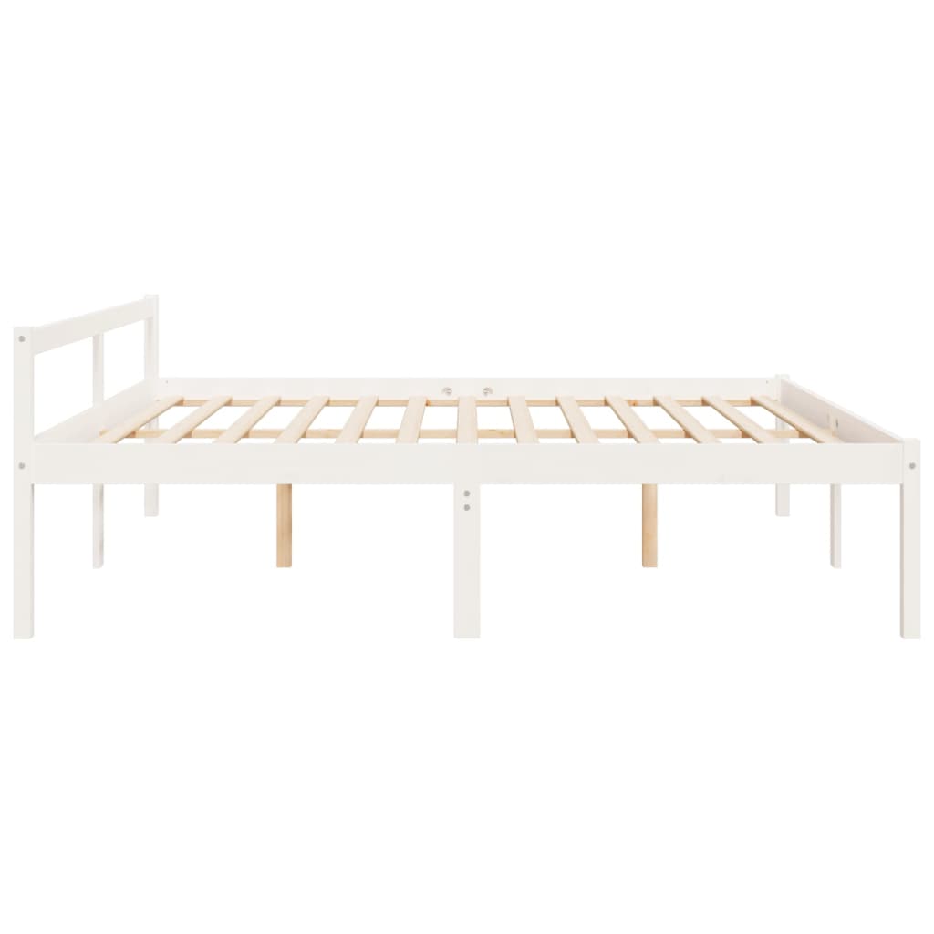 Letto per Anziani Bianco 180x200 cm Super King Legno di Pino
