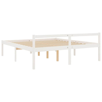 Letto per Anziani Bianco 180x200 cm Super King Legno di Pino - homemem39