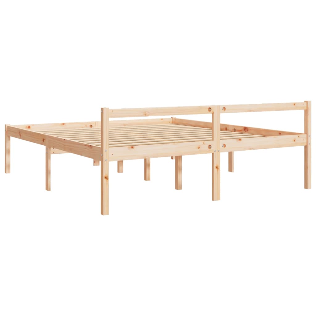 Letto per Anziani 200x200 cm in Legno Massello di Pino - homemem39