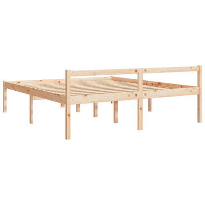 Letto per Anziani 200x200 cm in Legno Massello di Pino - homemem39