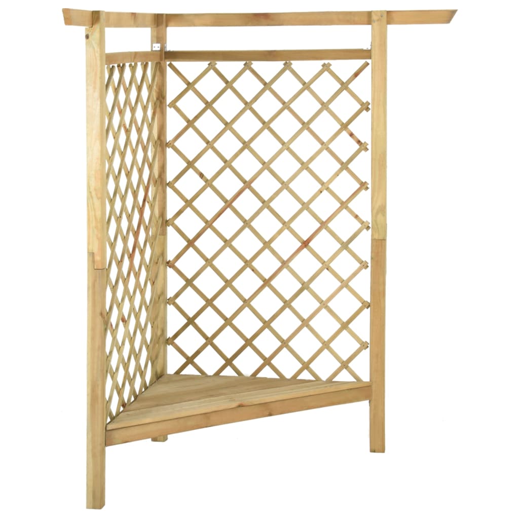 Pergola Angolare con Panca 166x81x174 cm Legno Pino Impregnato | homemem39