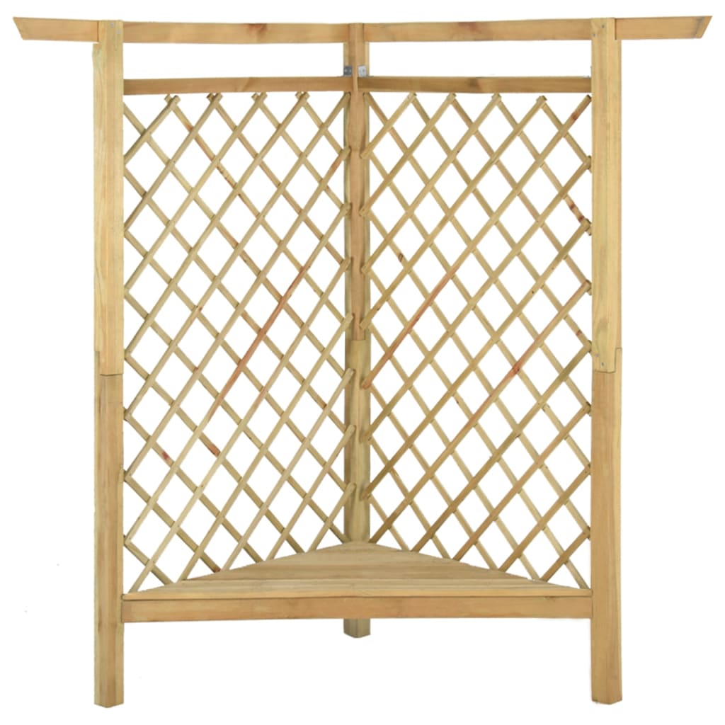 Pergola Angolare con Panca 166x81x174 cm Legno Pino Impregnato | homemem39