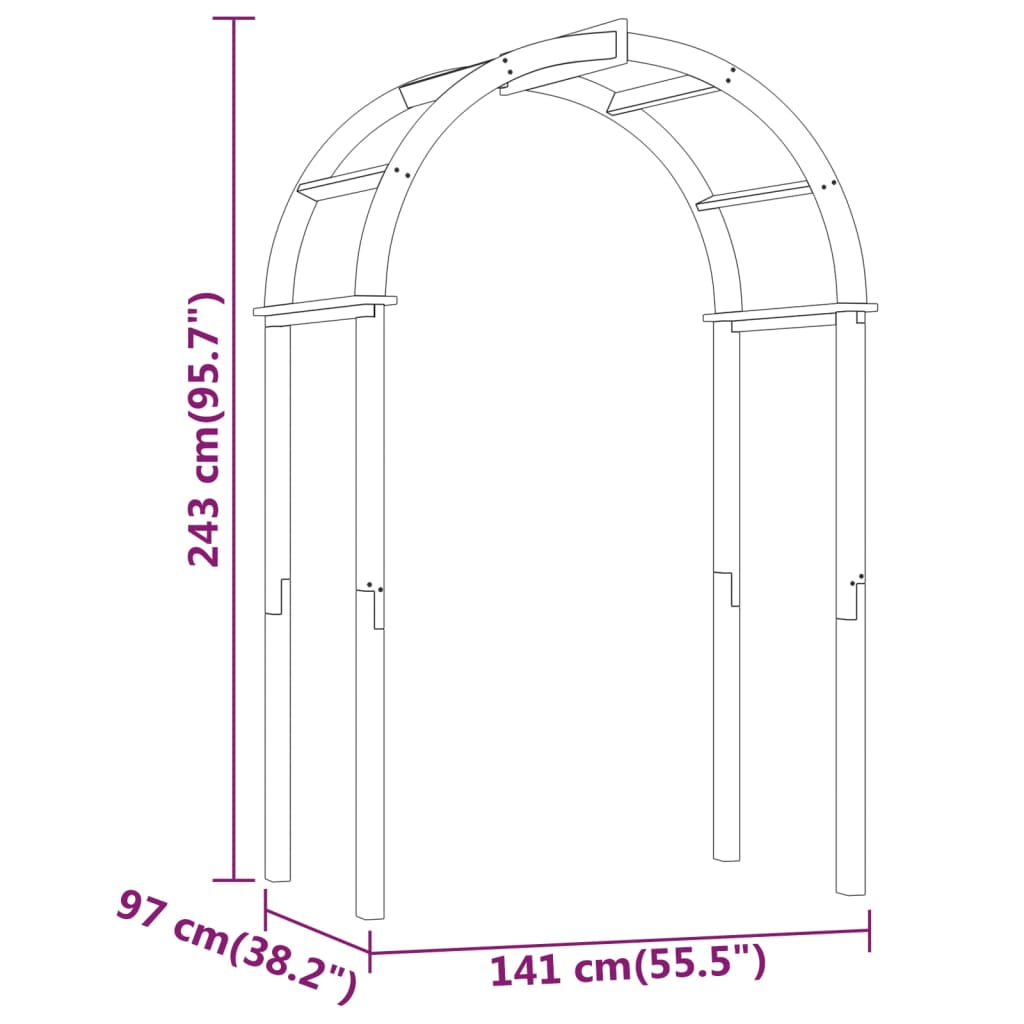 Arco da Giardino 141x97x243 cm in Legno di Pino Impregnato | homemem39