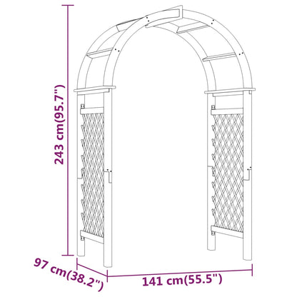 Arco con Traliccio 141x97x243 cm in Legno di Pino Impregnato | homemem39