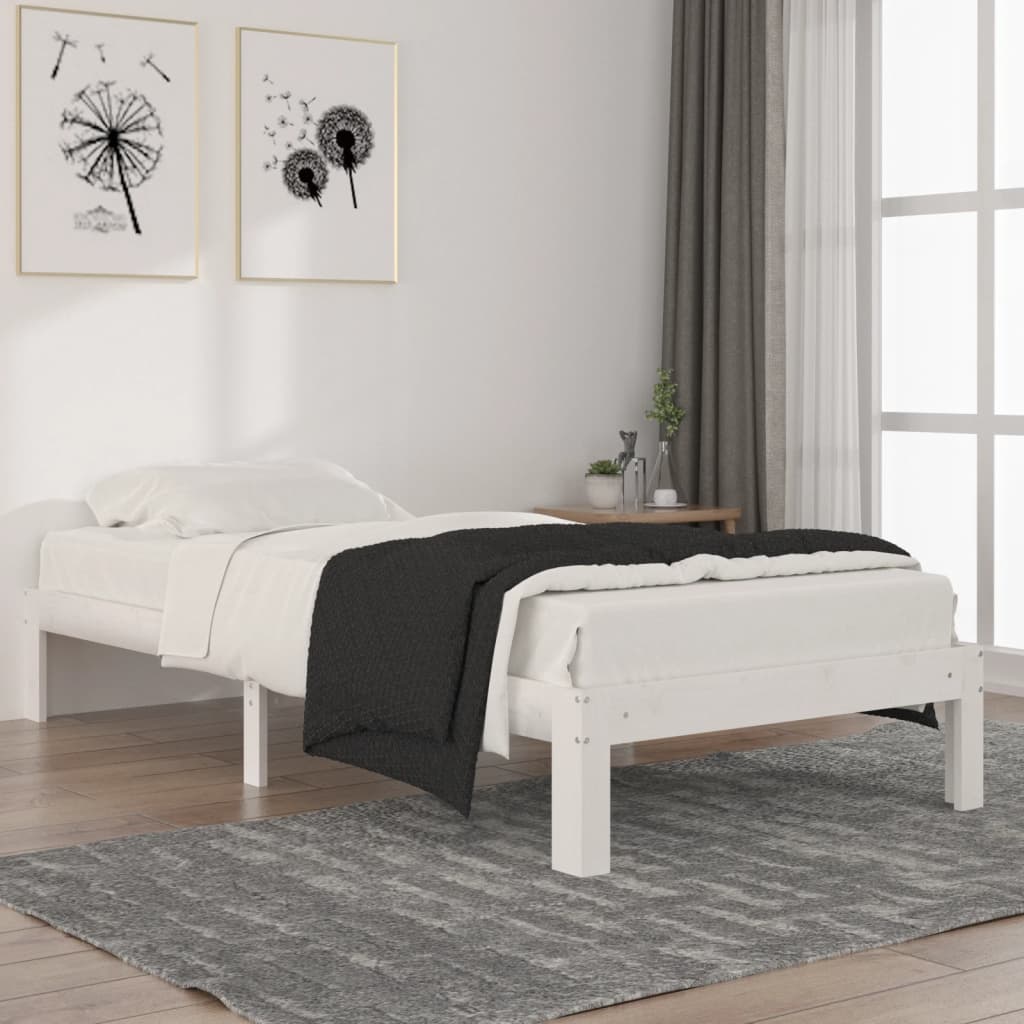 Giroletto Bianco in Legno Massello di Pino 90x200 cm | homemem39