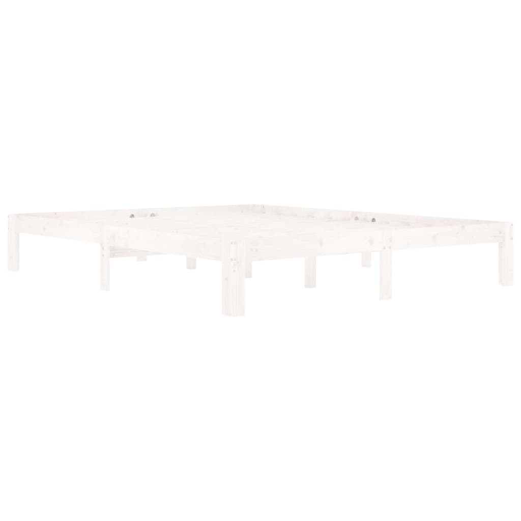 Giroletto Bianco in Legno Massello di Pino 160x200 cm | homemem39