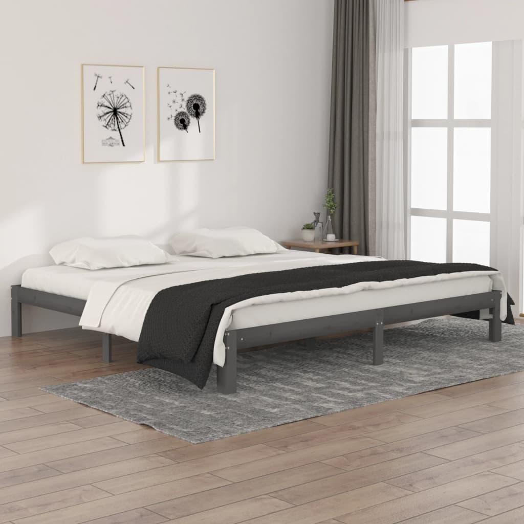 Giroletto Grigio in Legno Massello di Pino 200x200 cm | homemem39