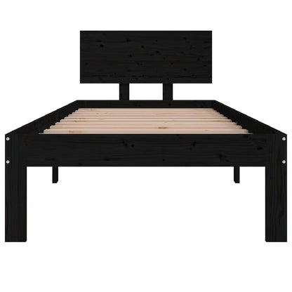 Giroletto in Legno Massello Nero 75x190 cm Small Single | homemem39