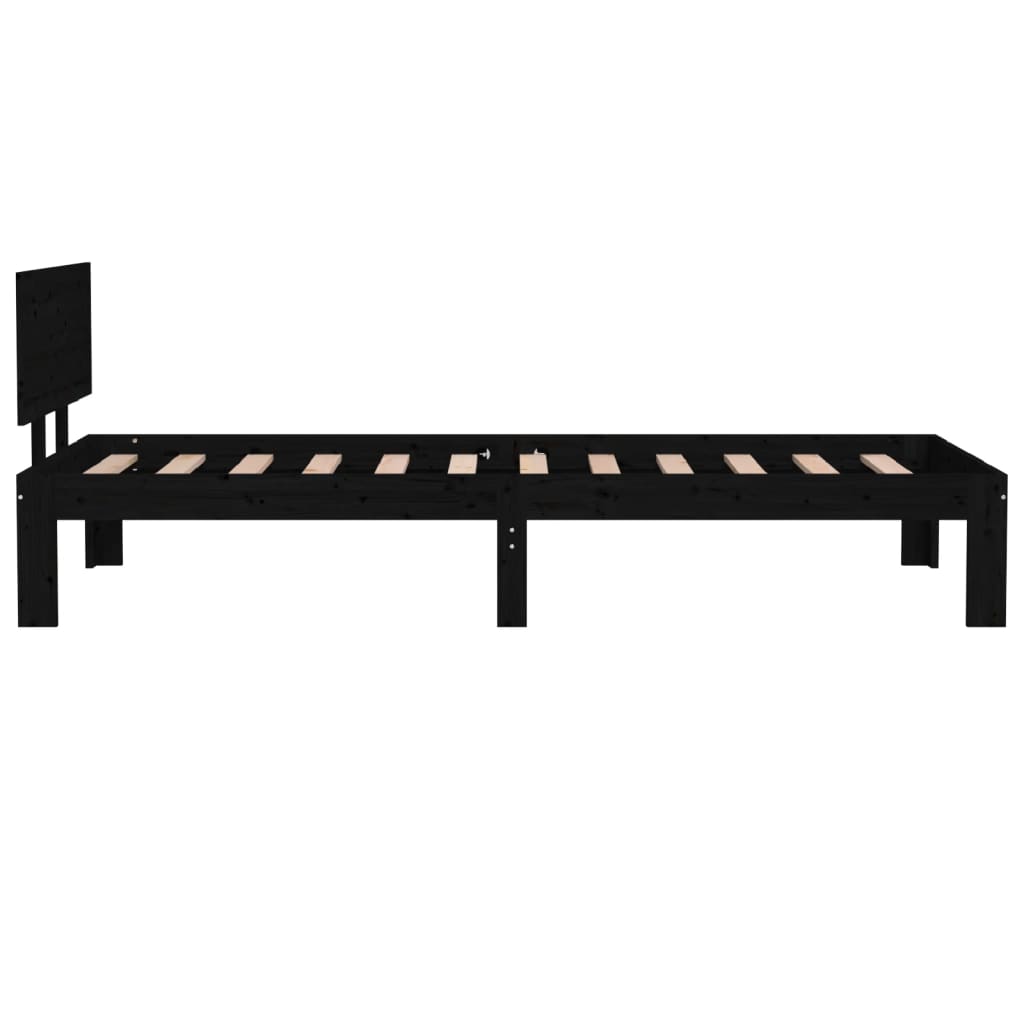 Giroletto in Legno Massello Nero 75x190 cm Small Single | homemem39