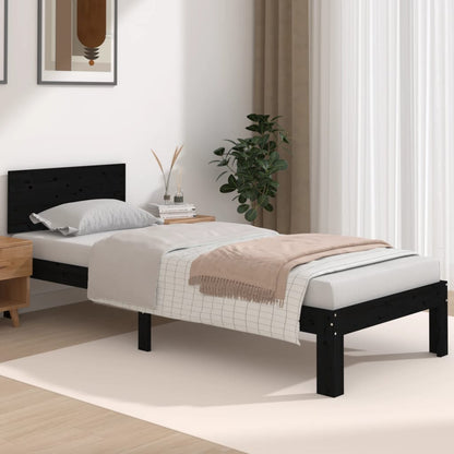 Giroletto in Legno Massello Nero 75x190 cm Small Single | homemem39