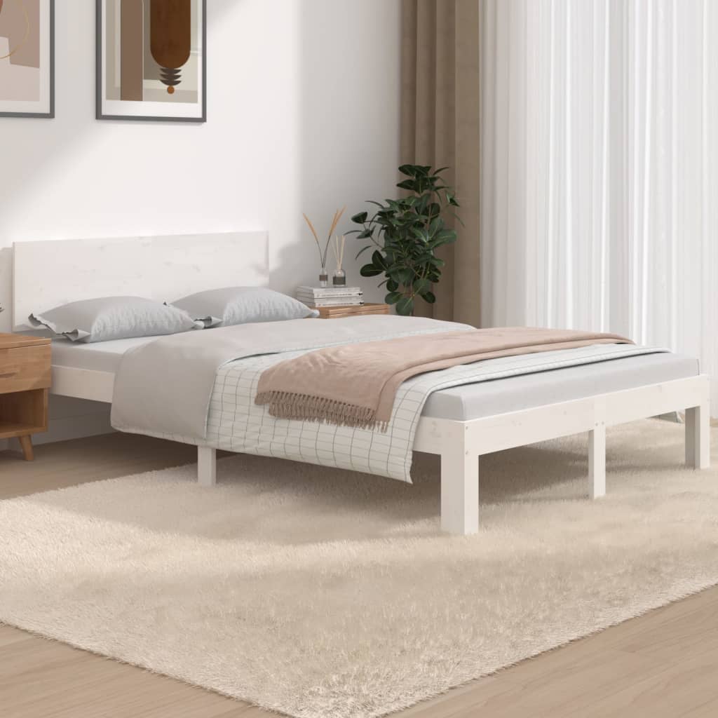 Giroletto Bianco in Legno Massello 120x190 cm Small Double - homemem39