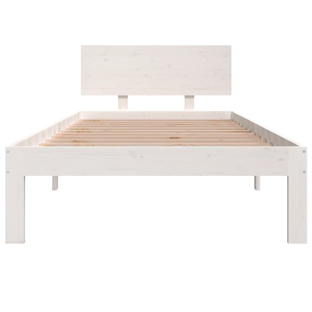Giroletto Bianco in Legno Massello di Pino 90x200 cm | homemem39