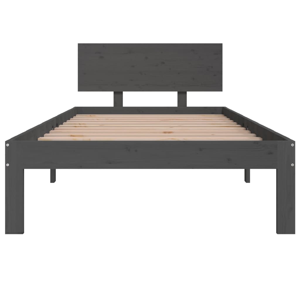 Giroletto Grigio in Legno Massello di Pino 90x200 cm | homemem39