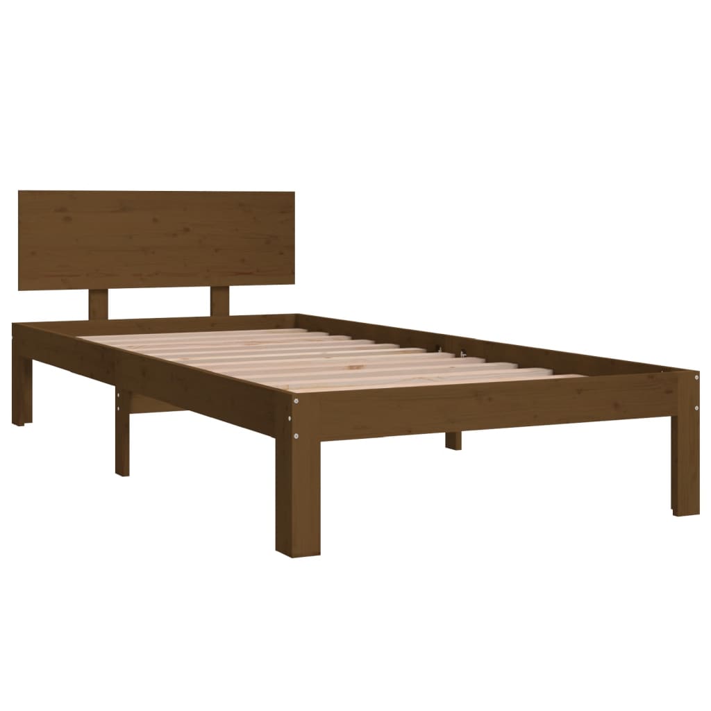 Giroletto Marrone Ambra in Legno Massello di Pino 90x200 cm | homemem39