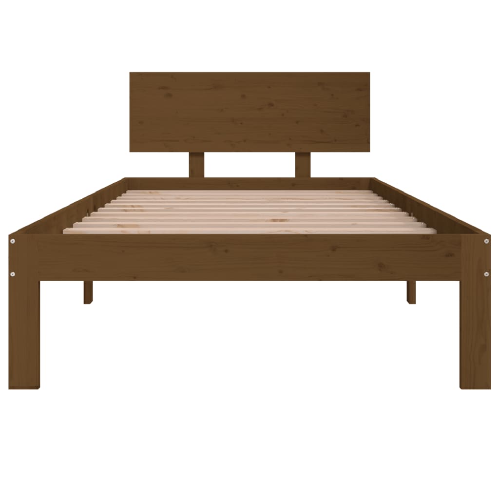 Giroletto Marrone Ambra in Legno Massello di Pino 90x200 cm | homemem39