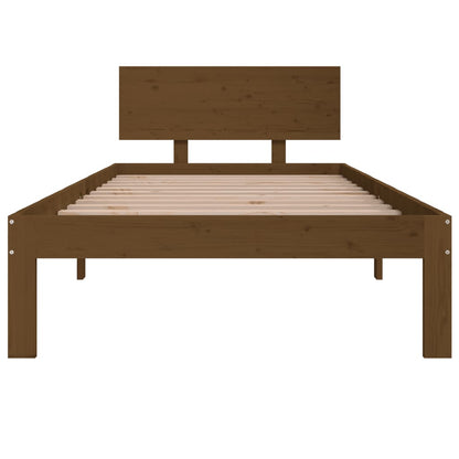 Giroletto Marrone Ambra in Legno Massello di Pino 90x200 cm | homemem39