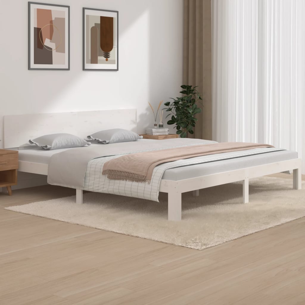 Giroletto Bianco in Legno Massello 180x200 cm Super King - homemem39