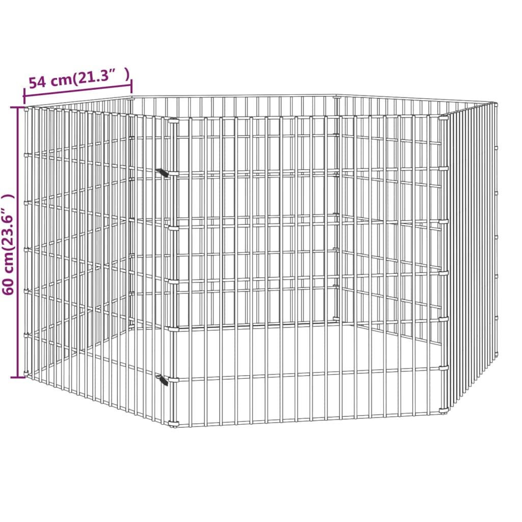 Recinto per Animali Ruspante 6 Pannelli 54x60 cm Ferro Zincato | homemem39