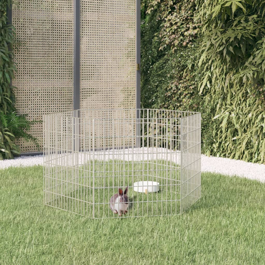 Recinto per Animali Ruspante 6 Pannelli 54x60 cm Ferro Zincato | homemem39