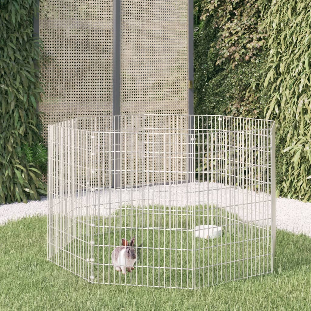 Recinto per Animali Ruspante 8 Pannelli 54x80 cm Ferro Zincato | homemem39