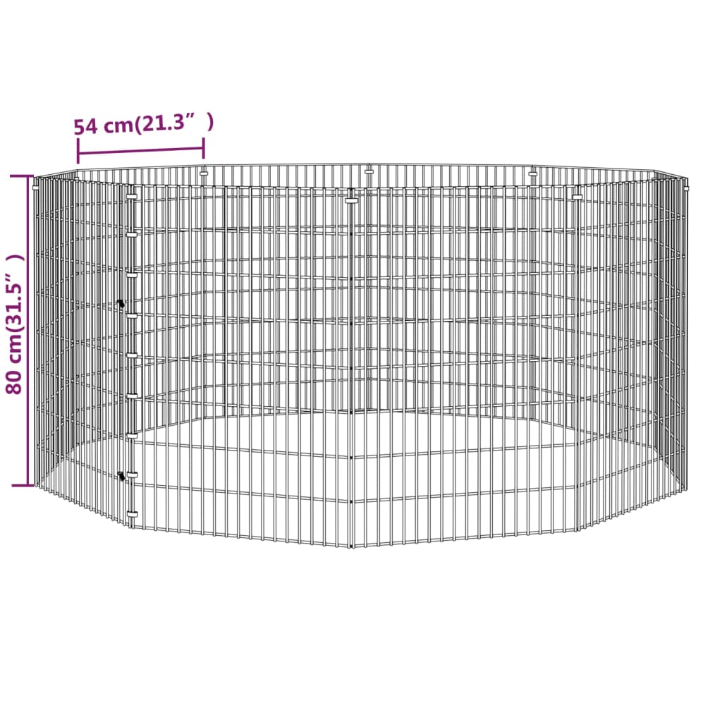 Recinto per Animali Ruspante 10 Pannelli 54x80 cm Ferro Zincato | homemem39